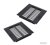 WJUAN Rejilla de ventilación de aluminio, 150X150MM, Negro, rectangular, para armarios, dormitorios y puertas