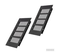 WJUAN Rejilla de ventilación de aluminio, 200X100MM, Negro, rectangular, para armarios, dormitorios y puertas