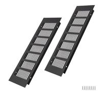 WJUAN Rejilla de ventilación de aluminio, 300X100MM, Negro, rectangular, para armarios, dormitorios y puertas