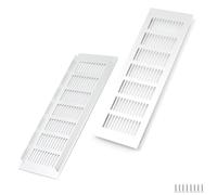 WJUAN Rejilla de ventilación de aluminio, 300X100MM, Plata, rectangular, para armarios, dormitorios y puertas
