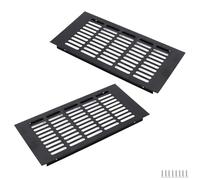 WJUAN Rejilla de ventilación de aluminio, 300X150MM, Negro, rectangular, para armarios, dormitorios y puertas