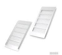 WJUAN Rejilla de ventilación de aluminio, 300X150MM, Plata, rectangular, para armarios, dormitorios y puertas