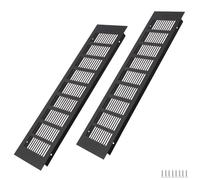 WJUAN Rejilla de ventilación de aluminio, 400X100MM, Negro, rectangular, para armarios, dormitorios y puertas