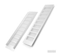 WJUAN Rejilla de ventilación de aluminio, 400X100MM, Plata, rectangular, para armarios, dormitorios y puertas
