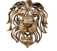WJUHYGTF Escultura De Cabeza León, Decoración Pared Metal, Rama Ahuecada En 3D, Resina, Colgante Pared, Hogar,Latón