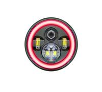 Wjwftcmk Faro Delantero Lámpara De Coche Para Jeep Para Wrangler Faro Universal 18000LM 7 Pulgadas Led Redondo H4 Halo Rojo Ojos Ángel 180W 6000K