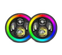 Wjwftcmk Faro Delantero Para Jeep Para Wrangler Faro Universal 6000K 12V 24V LED Colorido 7 Pulgadas Redondo De Alta Potencia 200W 20000LM