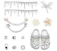 WJWINER Adornos para Zapatos, Accesorios de Zapatos de Diamante de Cristal, Moda Decoración del Zapato, DIY Diamantes Hebillas Decorativas Zapatos, para Regalos de Niños Fiesta Cumpleaños