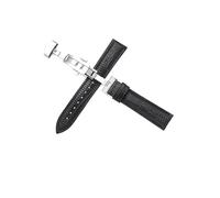 WJWJKA Correa de reloj de cuero genuino con patrón de lagarto de 12-22mm, correa de reloj con hebilla de mariposa, correa de repuesto para reloj,Negro,22mm