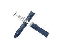 WJWJKA Correa de reloj de cuero genuino con patrón de lagarto de 12-22mm, correa de reloj con hebilla de mariposa, correa de repuesto para reloj,Azul,14mm
