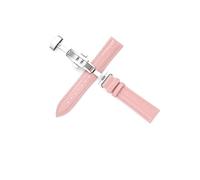WJWJKA Correa de reloj de cuero genuino con patrón de lagarto de 12-22mm, correa de reloj con hebilla de mariposa, correa de repuesto para reloj,Rosa,16mm