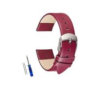 WJWJKA Correas de reloj de cuero genuino de 12-22 mm, correas de reloj, correas suaves, correas de reloj de cuero de vaca,púrpura,18mm