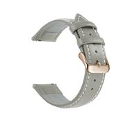 WJWJKA Correas de reloj de cuero genuino de 18-22 mm, correas de reloj de liberación rápida, correas de reloj de repuesto,Gris Blanco Oro Rosa,20mm