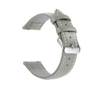 WJWJKA Correas de reloj de cuero genuino de 18-22 mm, correas de reloj de liberación rápida, correas de reloj de repuesto,Gris Blanco Plata,20mm