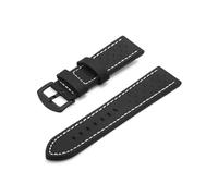 WJWJKA Correas de reloj de cuero genuino de 18-24 mm, accesorios de reloj con hebilla de acero inoxidable, correas de reloj de repuesto,Negro Blanco Negro H,22mm