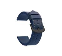 WJWJKA Correas de reloj de cuero genuino de 18-24 mm, accesorios de reloj con hebilla de acero inoxidable, correas de reloj de repuesto,Azul Negro,24mm