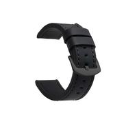 WJWJKA Correas de reloj de cuero genuino de 18-24 mm, accesorios de reloj con hebilla de acero inoxidable, correas de reloj de repuesto,Negro,22mm