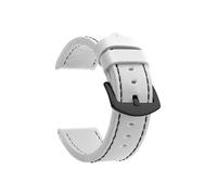 WJWJKA Correas de reloj de cuero genuino de 18-24 mm, accesorios de reloj con hebilla de acero inoxidable, correas de reloj de repuesto,Blanco Negro Negro,18mm
