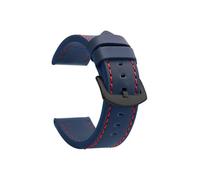 WJWJKA Correas de reloj de cuero genuino de 18-24 mm, accesorios de reloj con hebilla de acero inoxidable, correas de reloj de repuesto,Azul Rojo Negro,22mm