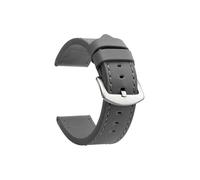 WJWJKA Correas de reloj de cuero genuino de 18-24 mm, accesorios de reloj con hebilla de acero inoxidable, correas de reloj de repuesto,Gris Plata,24mm