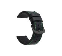 WJWJKA Correas de reloj de cuero genuino de 18-24 mm, accesorios de reloj con hebilla de acero inoxidable, correas de reloj de repuesto,Negro Verde Negro,24mm