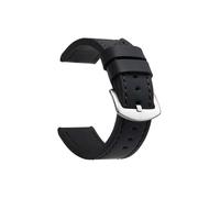 WJWJKA Correas de reloj de cuero genuino de 18-24 mm, accesorios de reloj con hebilla de acero inoxidable, correas de reloj de repuesto,Negro Plata,24mm