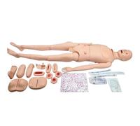 WJWWR Maniquí de simulación de formación de enfermería Masculino tamaño Natural, Modelo de demostración Completo con genitales Intercambiables, Pecho abatible, sin Necesidad de Montaje Male
