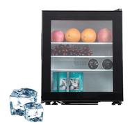 WJWWR Mini Congelador de 30L con Cerradura, Congelador Vertical Compacto de Una Puerta, Puerta de Cristal, Ahorro de Espacio para Dormitorio, Oficina, Apartamento y Habitación