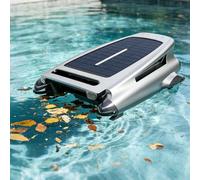 WJWWR Robot Desnatador De Piscina Solar, Limpiador AutomáTico De Piscinas Manos Libres, EvitacióN Inteligente De ObstáCulos, Filtro De 450 μM, Cesta De 3,8 L para Piscinas Enterradas sobre El Suelo