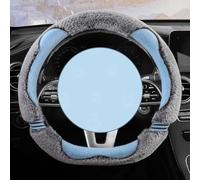 WJWZZGYL Funda de Volante Invierno - Felpa Corta Premium, Interior Antideslizante - Diseño Tierno - Universal para VW Passat Arteon Cross Lavida Polo Beetle Modelos,D-Type-Blue