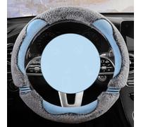 WJWZZGYL Funda de Volante Invierno - Felpa Corta Premium, Interior Antideslizante - Diseño Tierno - Universal para Ford C-MAX Escort Ecosport Modelos,O-Type-Blue