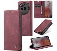 WJXEXRS Funda Nothing Phone 3A Pro Carcasa de Piel Premium teléfono móvil [Tarjetas y Billetera][Soporte Plegable][Cierre Magnético] Flip Cartera Antigolpes Case para Nothing Phone 3A Pro - Vino Rojo