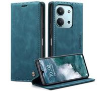 WJXEXRS Funda para Xiaomi Redmi 15C / POCO C85, Fundas de Piel Premium, Soporte Ranuras Tarjetas, Cartera Kickstand Flip Wallet Magnética Carcasa Porta Tarjetas, Adecuado Xiaomi Redmi 15C - Azul-Verde