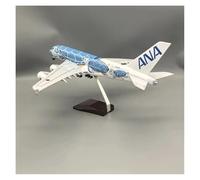 WJXNNON Avión Modelo Ana A380 De Japan Air, Modelo 1:160 De 47 Cm, con Diseño De Tortuga Marina De Dibujos Animados, Color Azul, Fundido A Presión, Exhibición.(with Light)
