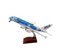 WJXNNON Juguete De Avión De Aleación De Metal Fundido A Presión A380 De 20 Cm con Diseño De Tortuga Marina Verde De Air Japan Ana Airlines.(Blue)