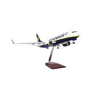 WJXNNON Modelo De Avión De Resina En Miniatura para La Aerolínea Ryanair B737-800, con Tren De Aterrizaje De Base, Escala 1:85.(737 Ryanair W Light)