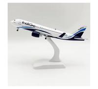 WJXNNON Modelo de avión fundido a presión de aleación de metal fundido a escala 1:400 para India Indigo Airlines de 20 cm con tren de aterrizaje para niños, exhibición de decoración