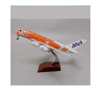 WJXNNON para Ana Pintura De Tortuga Marina A380 Modelo De Avión Aviones De Metal Fundido A Presión Recuerdos De All Nippon Airways 20CM(Green)