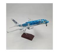 WJXNNON para Ana Pintura De Tortuga Marina A380 Modelo De Avión Aviones De Metal Fundido A Presión Recuerdos De All Nippon Airways 20CM(Blue)