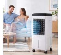 WJYCGFKJ Climatizador Portátil Silencioso Depósito 10L, Enfriador Evaporativo con Modo Sueño y Temporizador 7h, Equipo 4-en-1 Sin Manguito de Escape, Incluye 2 Acumuladores de Frío para Dormitorio
