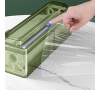 WJYWX Dispensador De Envolturas De Plástico con Cortador, Cortador Ajustable Reutilizable De Film Transparente Apto para Supermercados, Cocinas, Envasado De Frutas Y Verduras(A)