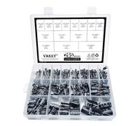WJZJSVWTAU 15 Values 265 Pcs 25V Series Electrolytic Capacitor Assortment Kit from 10uF to 3300uF in-line Aluminum Capacitors Set diy supplies