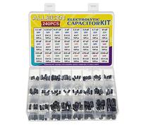 WJZJSVWTAU 24 Values Electrolytic Capacitor Assortment Kit from 0.1uF to 1000uF 10V 16V 25V 50V in-line Aluminum Capacitors Set diy supplies