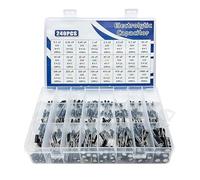 WJZJSVWTAU Capacitors 240pcs Electrolytic Capacitor Assortment Kit 24 Values from 0.1uF to 1000uF Aluminum Capacitors Set for Technician,Electrician to Store＆Release Power diy supplies
