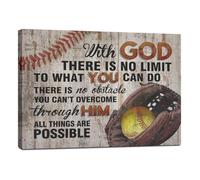 WJZJSVWTAU Farmhouse Style Sports Canvas - Inspirational Softball Bible Verse Art for Boys Room Decor, Gift for Athletes & Team Motivation(Unframed,08x12inch(20x30cm))