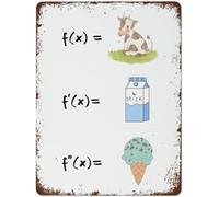 WJZJSVWTAU For Math Lovers Wall Art - Funny Vintage Calculus Derivatives Poster, Gift for Engineer, Student, Professor Office Decor(Framed,12x18inch(30x45cm))