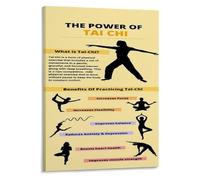 WJZJSVWTAU Martial Arts Philosophy Poster: The Essence of Tai Chi - Balance and Energy Wall Art Print for Dojo, Study, or Modern Living Space(Framed,08x12inch(20x30cm))