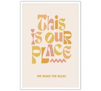 WJZJSVWTAU Música vintage para niñas - This Is Our Place - Lienzo decorativo para pared de dormitorio, dormitorio y habitación adolescente (enmarcado, 30 x 45 cm)