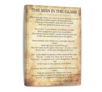 WJZJSVWTAU The Man in the Glass Poem Canvas Wall-Art - Inspirational Quote by Peter Dale Wimbrow, Framed Motivational for Office, Library, Home Decor(Unframed,16x24inch(40x60cm))