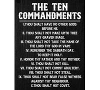 WJZJSVWTAU The Ten Commandments Christian Wall Art - Rustic Style Scripture Poster, Inspirational Religious Decor and Gift for Home, Business, or Church(Unframed,08x12inch(20x30cm))